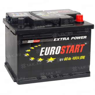 Аккумулятор  EUROSTART Extra Power  6ст-60  о.п.