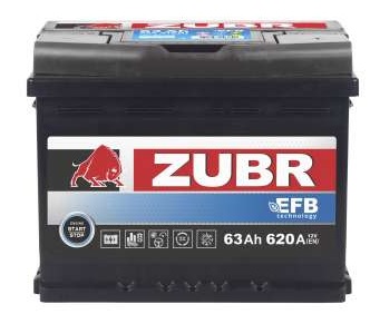 Аккумулятор ZUBR EFB  6ст-63 Ач, о.п.