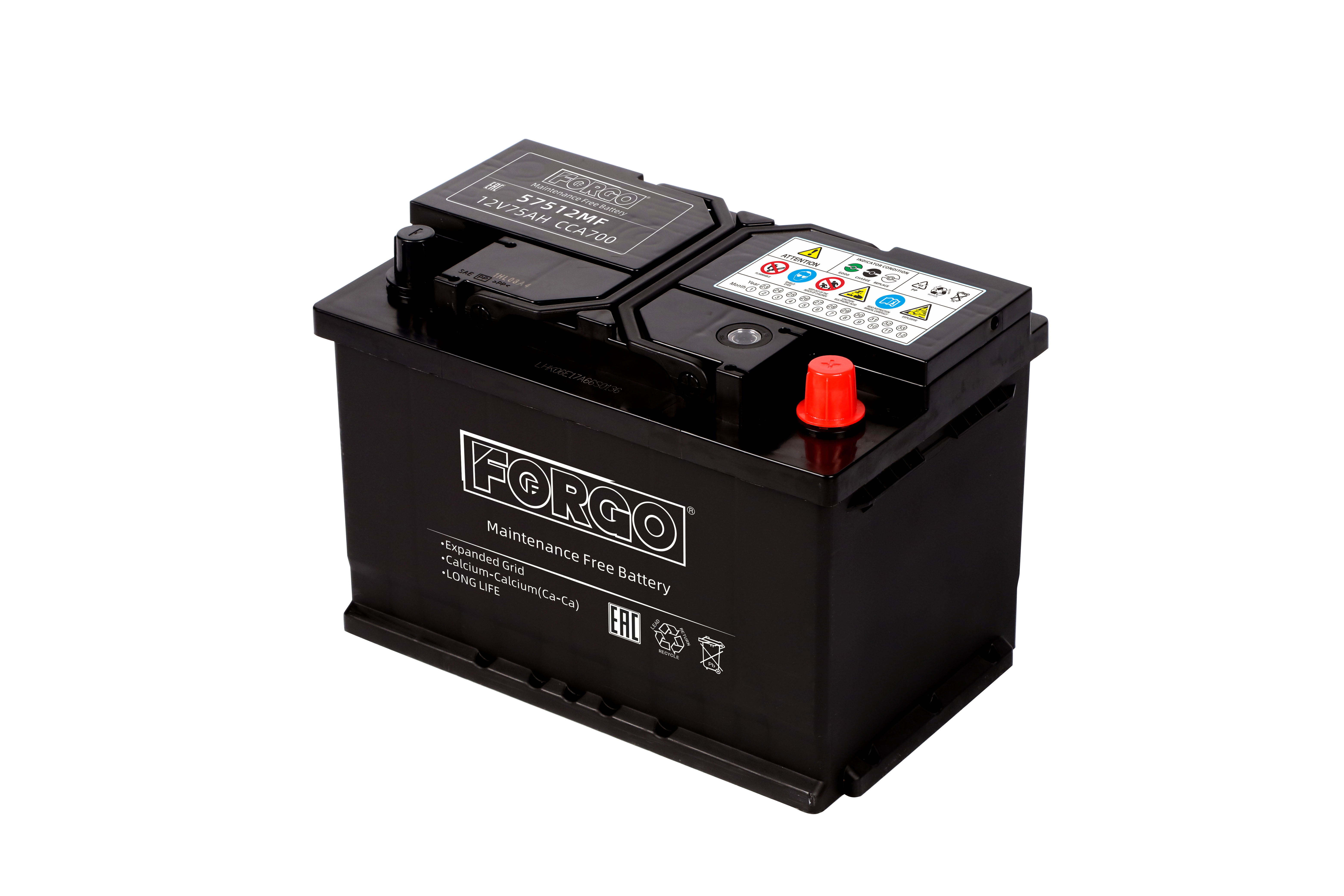 Аккумулятор FORGO 6ст-75 Ач о.п.57512MF