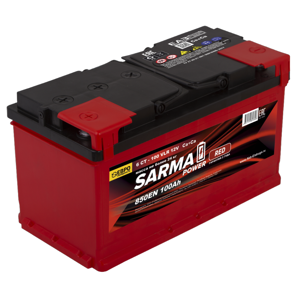 Аккумулятор SARMA power RED 6ст-100 Ач п.п.