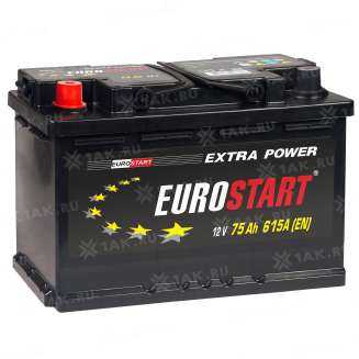 Аккумулятор  EUROSTART Extra Power  6ст-75  п.п.