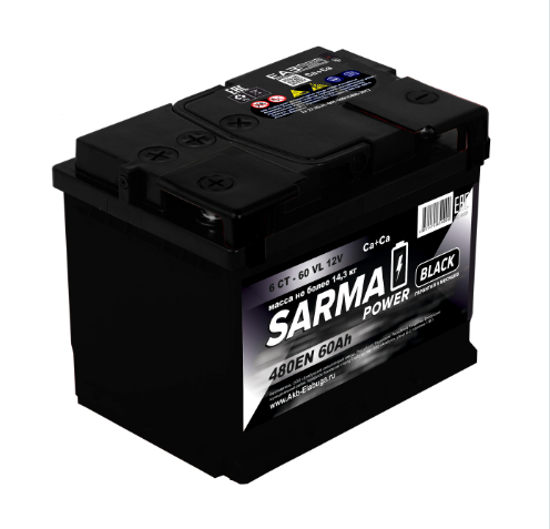 Аккумулятор SARMA power Black 6ст-60 Ач п.п.