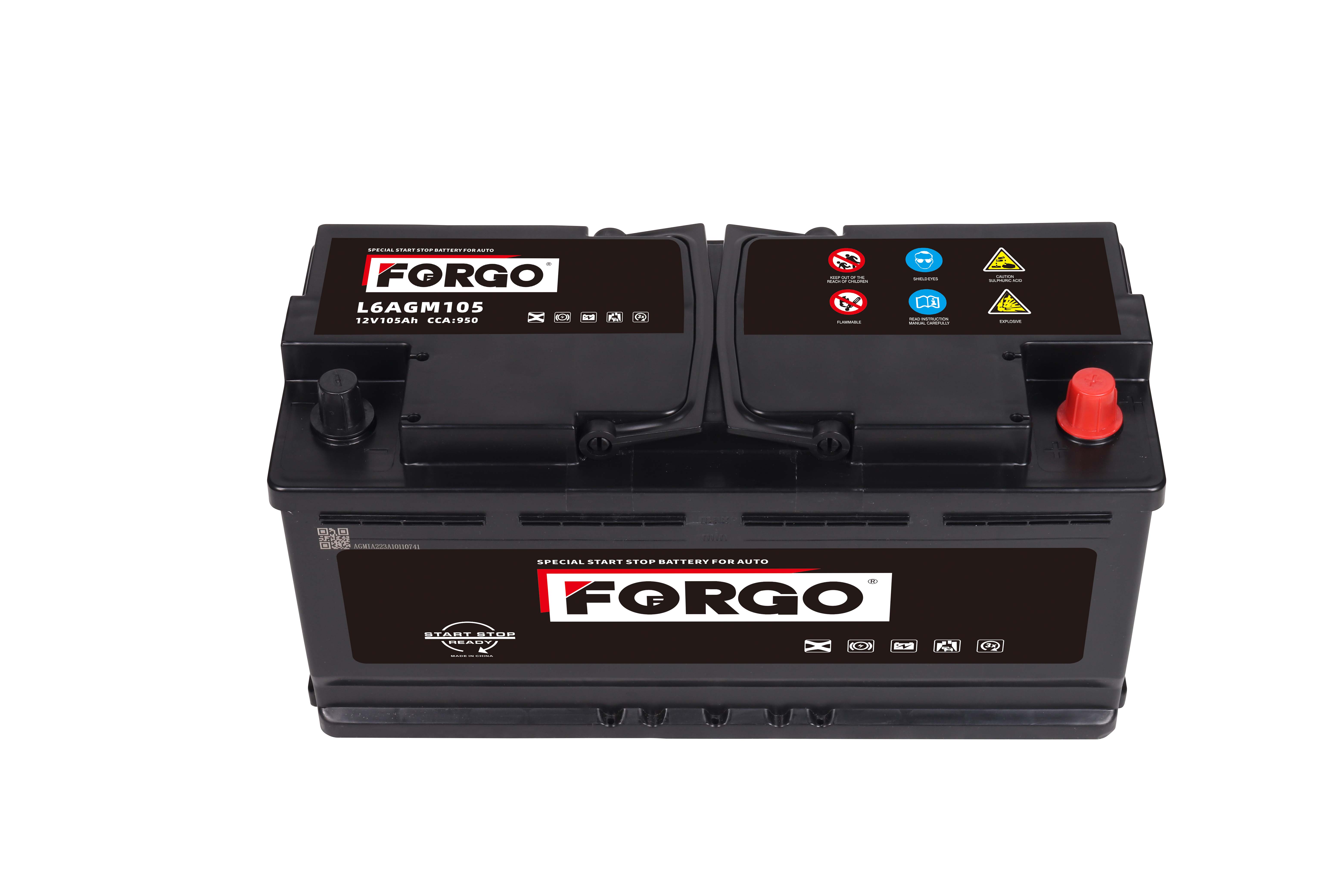 Аккумулятор FORGO AGM 6ст-105 Ач о.п.  L6AGM105
