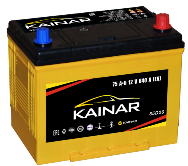 Аккумулятор KAINAR Asia 6ст-75 Ач, о.п.