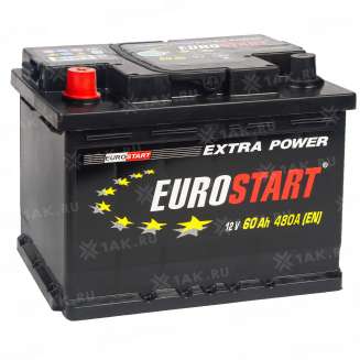 Аккумулятор  EUROSTART Extra Power  6ст-60  п.п.