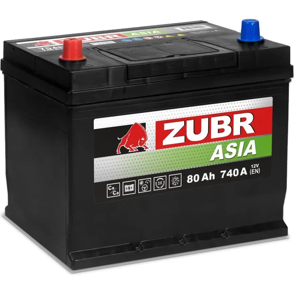 Аккумулятор ZUBR PREMIUM ASIA 6ст-80 Ач  п.п.