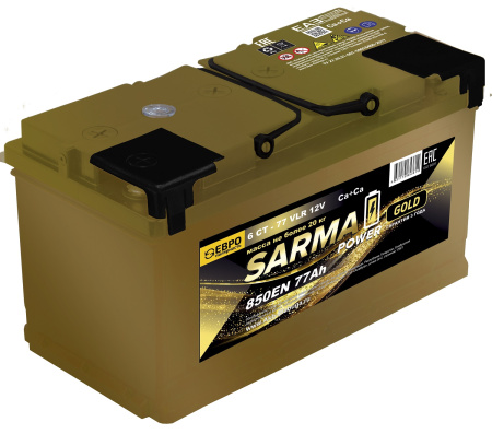 Аккумулятор SARMA power GOLD 6ст-77 Ач о.п.