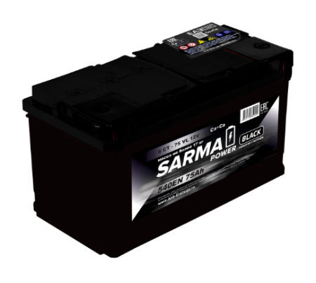 Аккумулятор SARMA power Black 6ст-75 Ач о.п.