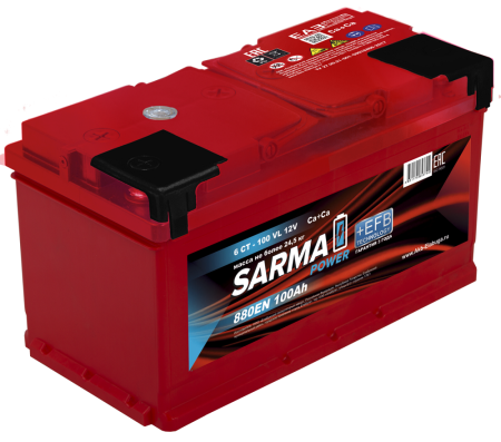 Аккумулятор SARMA power EFB  6ст-100 Ач п.п.