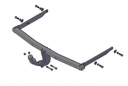 Фаркоп Ford Focus 3 с кузовом седан с 2011 по 2019г  m=1200 кг,тип шара С (услов сьемн 6013