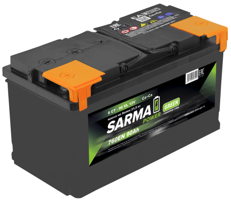 Аккумулятор SARMA power GREEN 6ст-90 Ач п.п.