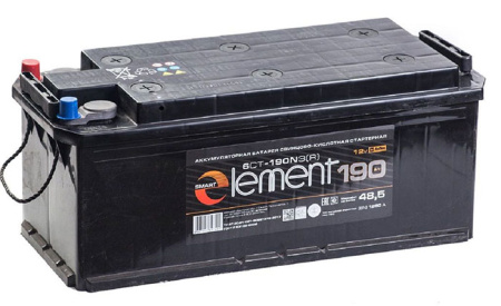 Аккумулятор SMART ELEMENT 6ст-190 Ач, п.п конус