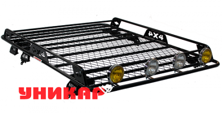 Багажник ВАЗ-2123 Chevrolet Niva, LADA Niva Travel с боковым ограждением с сеткой на штатные места